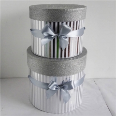 Φανταστικό στρογγυλό δώρο περιτύλιγμα κουτί με καπάκια διακοσμητικά Glitter για τα Χριστούγεννα, γενέθλια και γάμο