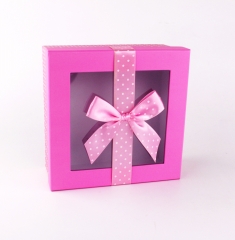 Νέο σχέδιο Luxury τετράγωνο κουτί συσκευασίας δώρου με κορδέλα και PVC