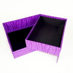 Κομψό μοβ περιστρεφόμενο κουτί συρτάρι με τόξο για κοσμήματα