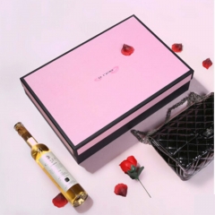Ροζ ορθογώνιο προσαρμοσμένο λογότυπο Κουτί δώρου για πακέτο συσκευασίας