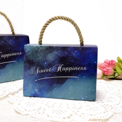 Custom Starry Sky φορητό κουτί δώρου καραμέλα με σχοινί για γάμο περιπτώσεις
