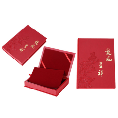 Βιβλίο σχήμα Κολιέ κουτί δώρου με λογότυπο ζεστό σφράγιση με δίσκο βελούδο