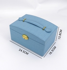 Υψηλής ποιότητας κουτί PU κοσμήματος για συσκευασία καλλυντικών με λαβή