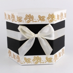 προσαρμοσμένο λογότυπο όμορφο εξάγωνο συντηρημένο κουτί από χαρτόνι χαρτόνι καπέλο